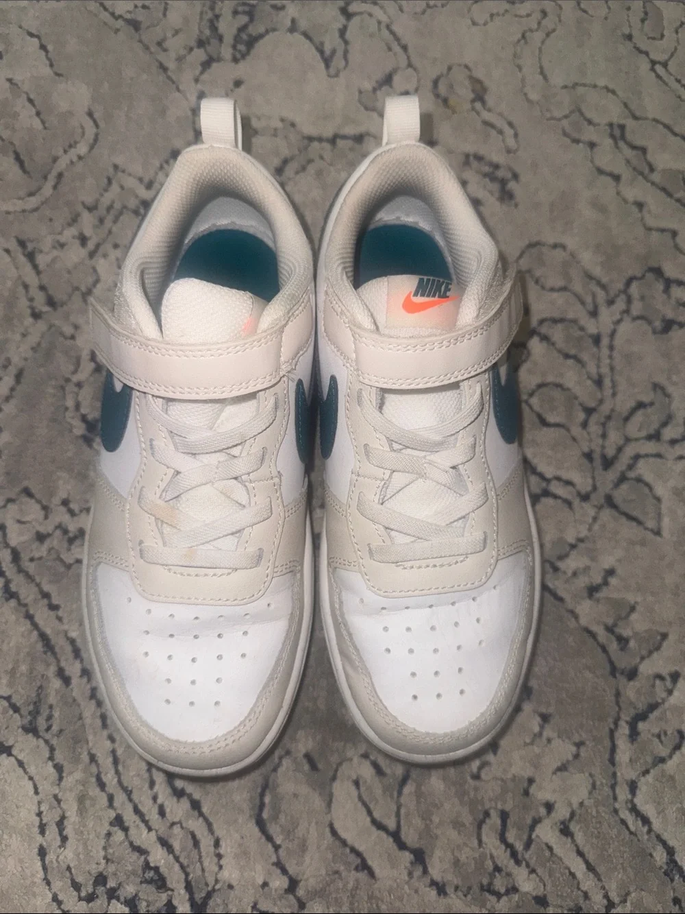 Lot 2 Nike/ adidas Kids White Sneakers with Teal Accents, groot marvel adidas